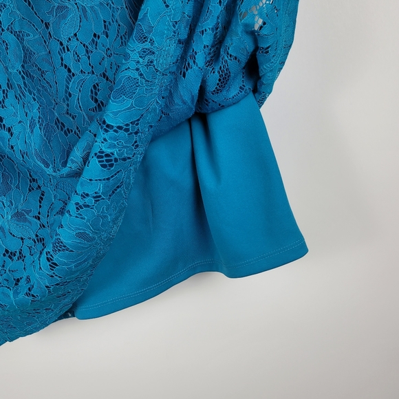 NWT Laundry by Shelly Segal Cocktail Dress Enamel Blue size 2 - Picture 5 of 10